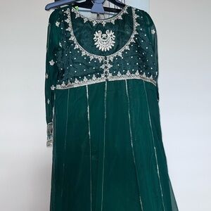 Elegant Green Embellished Dress
